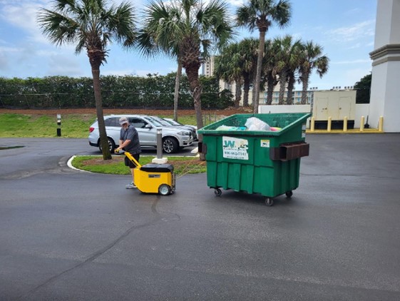 electric waste caddy moving heavy dumpster