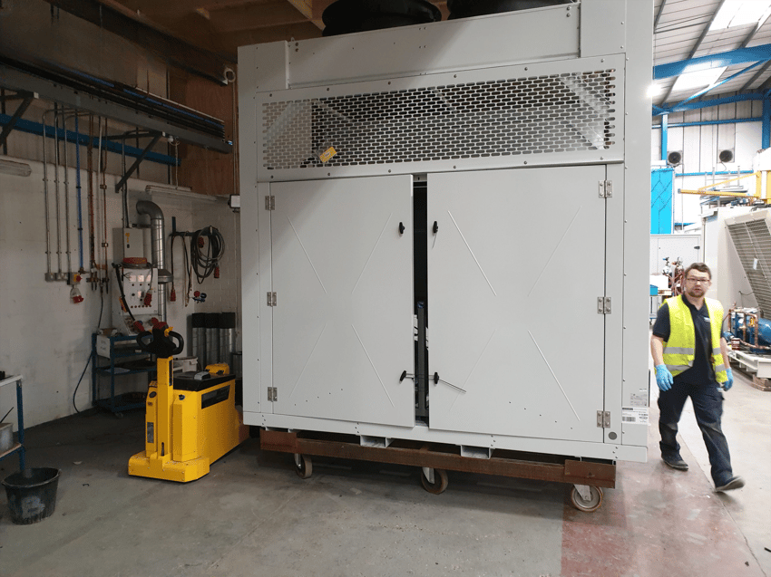 electric tug moving refrigerator components