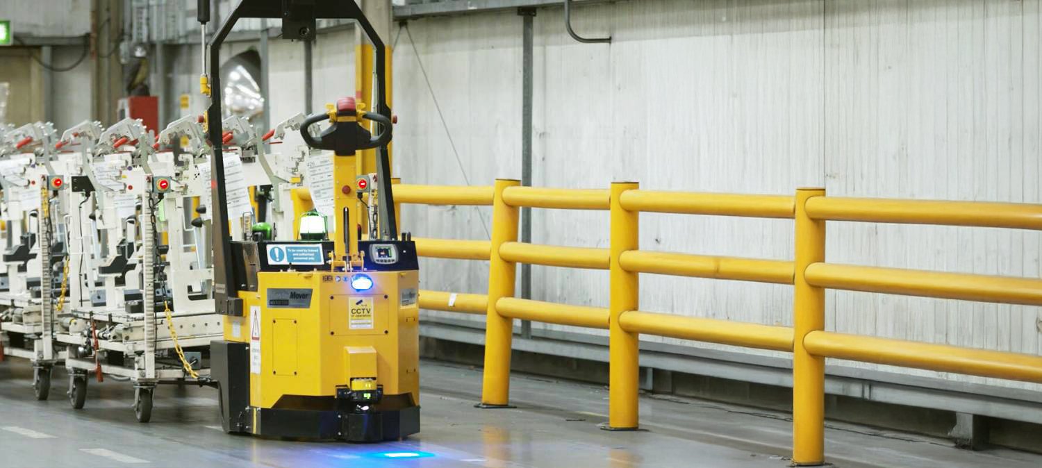 Automated guided vehicle - material handling at Toyota car manufacturing