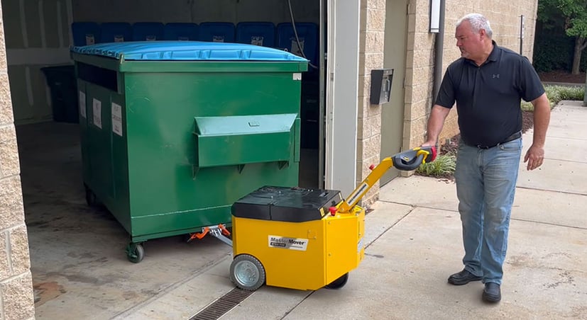 DumpsterMover300 moving a dumpster