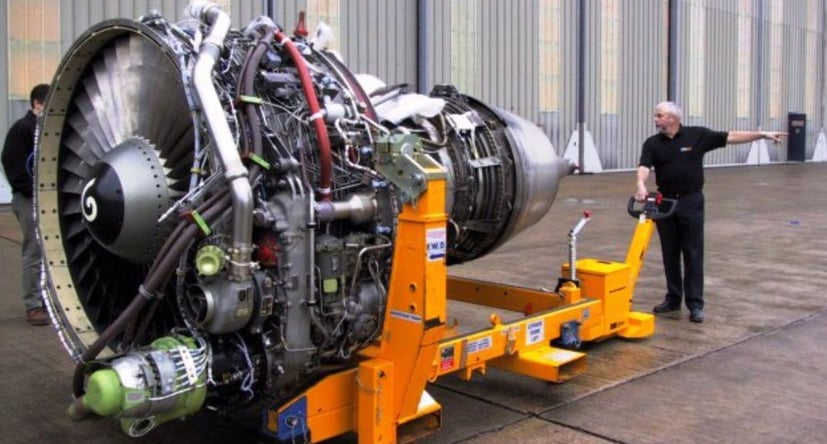 MasterTug moving an aero engine during manufacturing