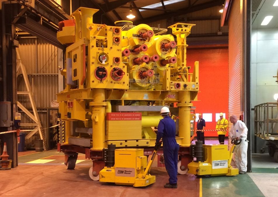 MasterTug moving a piece of oil & gas equipment