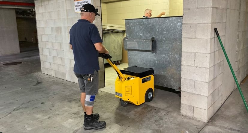 MasterTow TOW200 moving a commercial bin in Australia