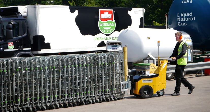 AllTerrain ATP400 moving nested roll cages at a dairy site