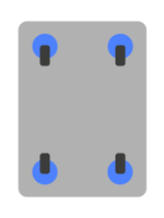 4x swivel castor configuration