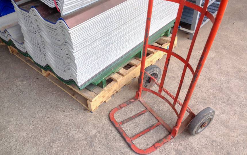 Hand truck/sack barrow in a warehouse